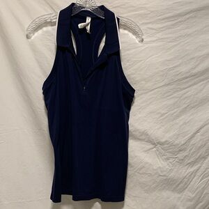 EUC Athleta Navy w/White Trim Racerback Tank Top XL